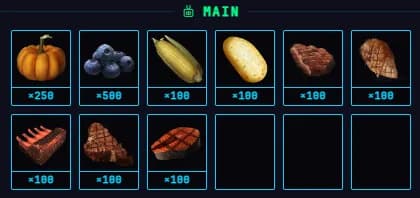 Food Bundle contents