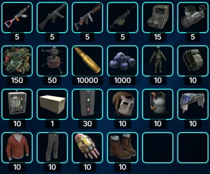 Raid Base Kit contents